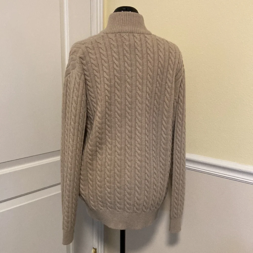 NWOT J.CREW BIEGE KNIT ZIP UP SWEATER